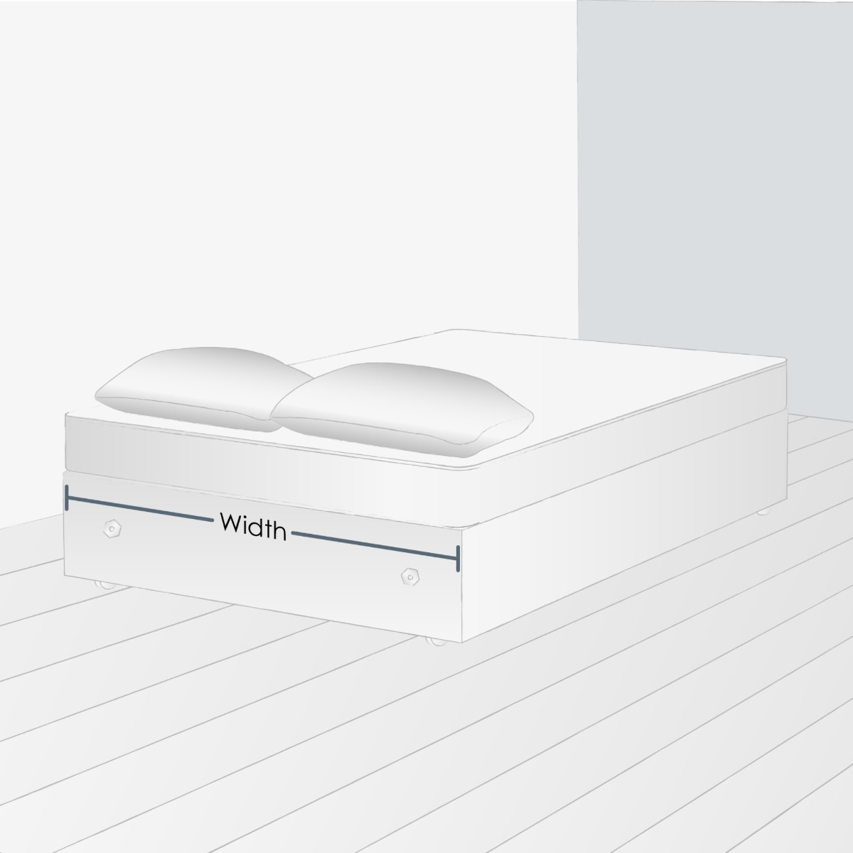 Measuring the bed width