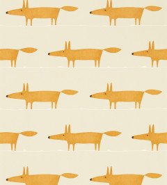 Midi Fox Wallpaper - Raffia / Chai Raffia / Chai