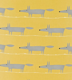 Mr Fox Fabric - Sunflower / Gull / Chalk Sunflower / Gull / Chalk
