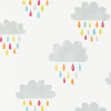 April Showers Wallpaper - Citrus / Lagoon / Poppy Citrus / Lagoon / Poppy