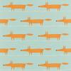 Mr Fox Fabric - Sky / Tangerine / Chalk Sky / Tangerine / Chalk