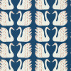 Swim Swam Swan Wallpaper - Denim Denim