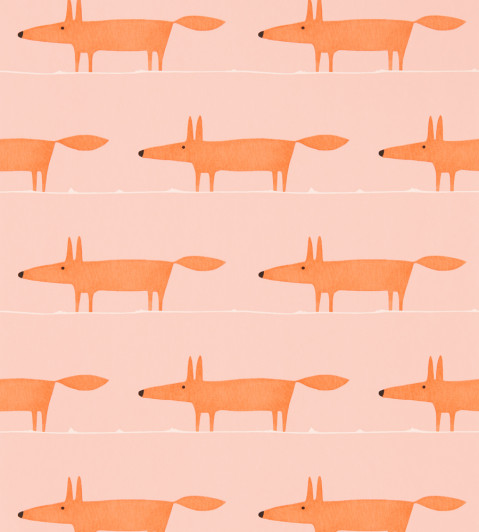 Midi Fox Wallpaper - Milkshake / Rose Milkshake / Rose