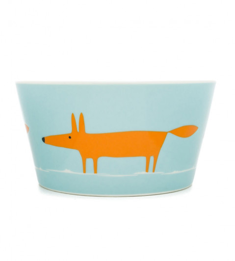 Mr Fox Cereal Bowl, Duckegg / Orange Duckegg / Orange