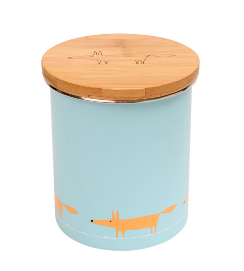 Mr Fox Tea Coffee or Sugar Storage Jar Single Print, Blue Blue