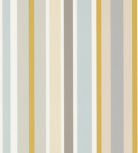 Jelly Tot Stripe Wallpaper - Slate / Biscuit / Maize Slate / Biscuit / Maize