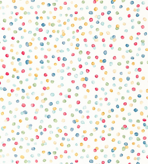 Lots Of Dots Wallpaper - Pistachio / Pimento / Denim Pistachio / Pimento / Denim