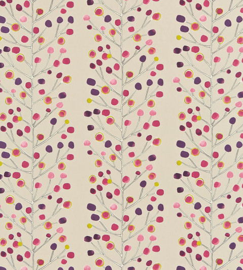 Berry Tree Fabric - Mink / Plum / Berry / Lime Mink / Plum / Berry / Lime