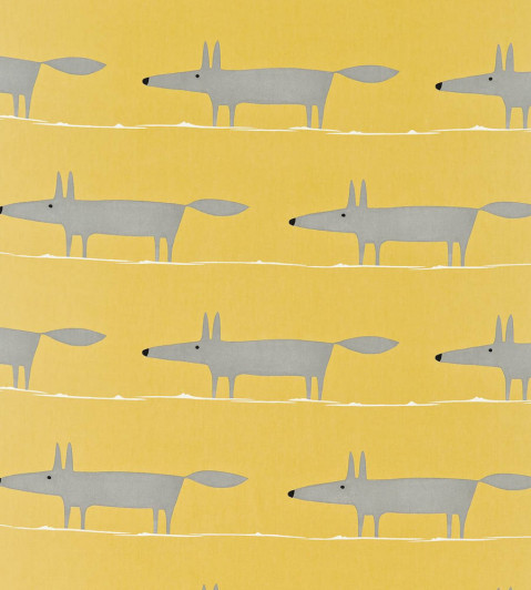 Mr Fox Fabric - Sunflower / Gull / Chalk Sunflower / Gull / Chalk