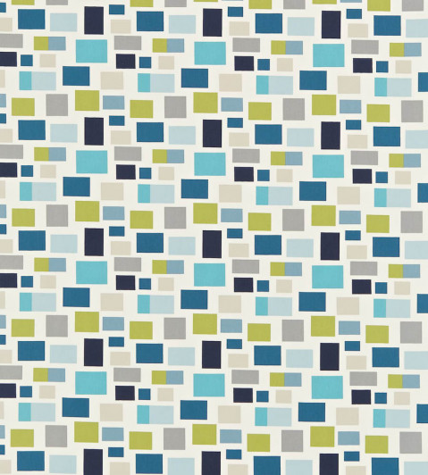 Blocks Fabric - Chalk / Indigo / Denim / Lime Chalk / Indigo / Denim / Lime