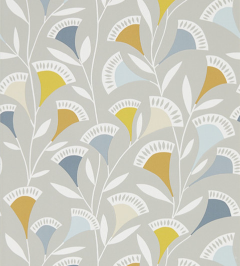 Noukku Wallpaper - Dandelion / Butterscotch / Charcoal Dandelion / Butterscotch / Charcoal