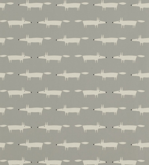 Little Fox Wallpaper - Silver Silver