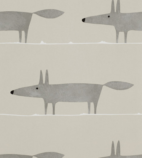 Mr Fox Wallpaper - Silver Silver