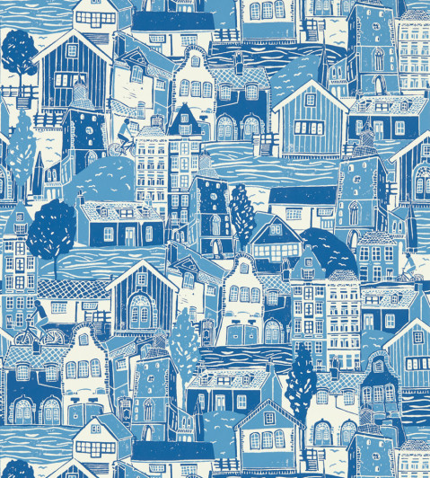Stockholm Wallpaper - Cloudless Blue Cloudless Blue