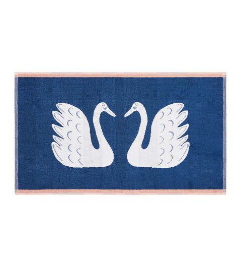 Swim Swam Swan Bath Mat in Denim| Scion Living