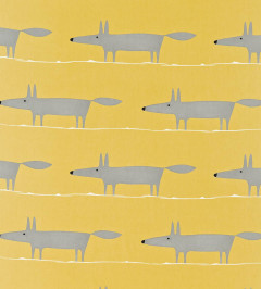 Mr Fox Fabric - Sunflower / Gull / Chalk Sunflower / Gull / Chalk