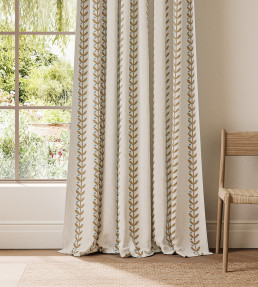 Beanstalk Stripe Fabric - Mushroom/Coast Blue Mushroom/Coast Blue