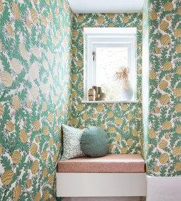 Cecilia Wallpaper - Sage / Buttercream Sage / Buttercream