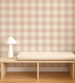 Central Check Wallpaper - Blush Blush