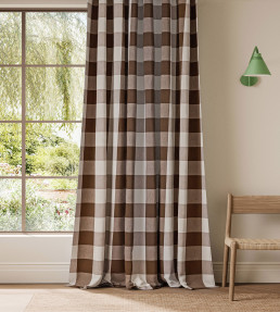 Central Check Fabric - Chocolate Chocolate