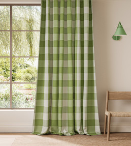 Central Check Fabric - Pea Green/Kelly Green Pea Green/Kelly Green