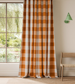 Central Check Fabric - Tangerine Tangerine