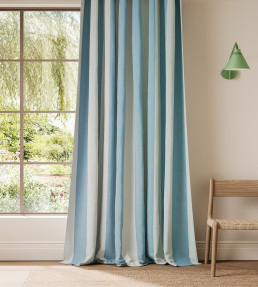 Central Stripe Fabric - Cornflower Cornflower