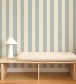 Central Stripe Wallpaper - Cornflower Cornflower