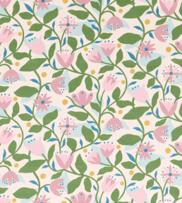 Dancing Daisies Print Fabric - Lilac Lilac
