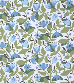 Dancing Daisies Wallpaper - Cornflower Cornflower