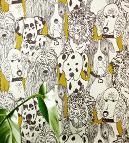 Doggy Day Care Wallpaper - Mustard Mustard