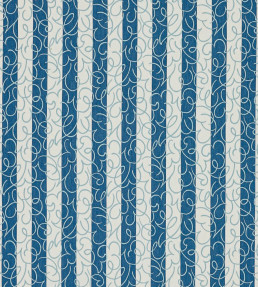 Flo Stripe Fabric - Denim Denim