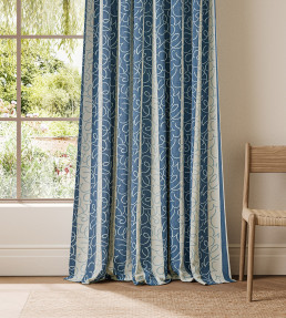 Flo Stripe Fabric - Denim Denim
