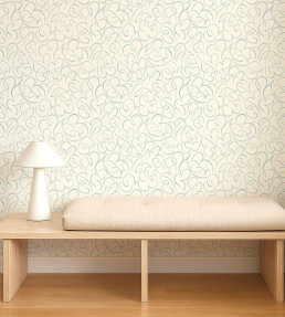 Flo Swirl Wallpaper - Cornflower Cornflower