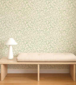 Flo Swirl Wallpaper - Pine Pine