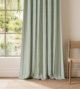 Fondant Stripe Fabric - Kelly Green/Cornflower Kelly Green/Cornflower