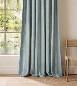Harvest Stripe Fabric - Cornflower Cornflower