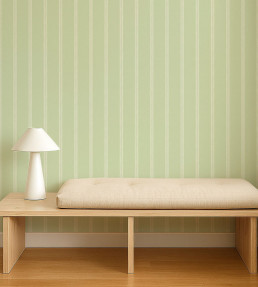 Harvest Stripe Wallpaper - Pea Green Pea Green