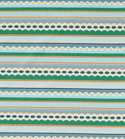 Lock Stitch Fabric - Cornflower/Jade/Apricot Cornflower/Jade/Apricot