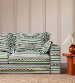 Lock Stitch Fabric - Cornflower/Jade/Apricot Cornflower/Jade/Apricot