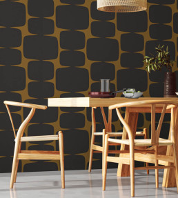 Lohko Wallpaper - Tumeric / Charcoal Tumeric / Charcoal