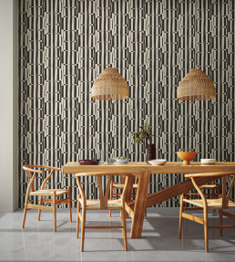 Lohko Stripe Wallpaper - Liquorice Liquorice