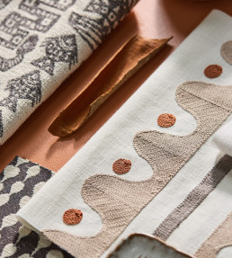Oakham Embroidery Fabric - Mushroom Mushroom