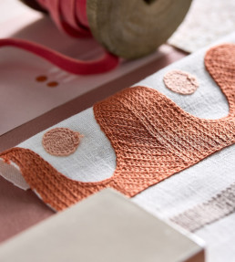 Oakham Embroidery Fabric - Tomato Tomato