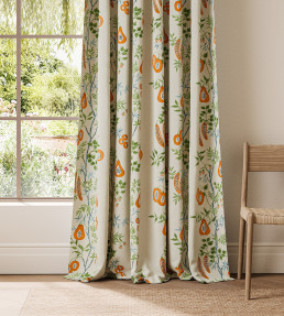 On The Vine Fabric - Tangerine/Kelly Green Tangerine/Kelly Green