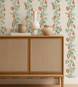 On The Vine Wallpaper - Tangerine/Kelly Green Tangerine/Kelly Green