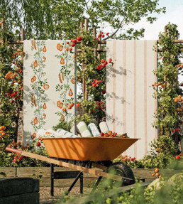 On The Vine Wallpaper - Tangerine/Kelly Green Tangerine/Kelly Green