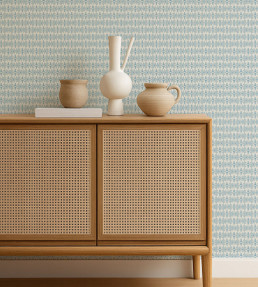 Owl & Butterfly Wallpaper - Denim Denim
