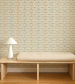 Owl & Butterfly Wallpaper - Pebble/Coast Blue Pebble/Coast Blue