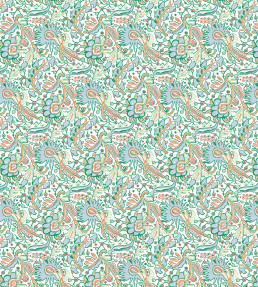 Pomona Fabric - Cornflower/Tangerine Cornflower/Tangerine